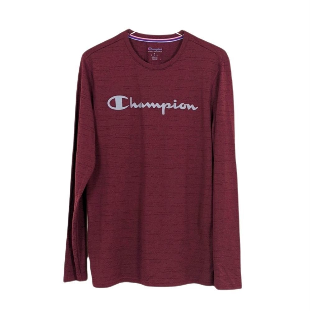 Champion Men's Maroon Polyester Shirt Medium